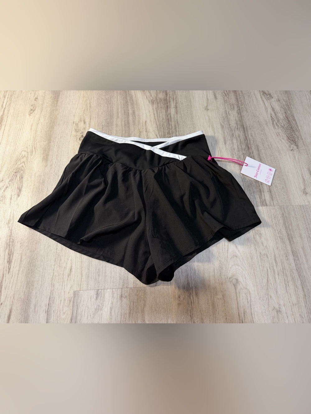 Juicy Couture Black Skort with White Crossover Waistband